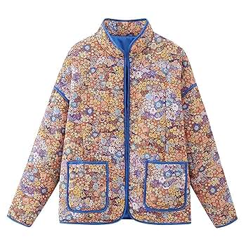 Hopiumy Women Oversized Puffer Quilted Jacket Y2k Floral